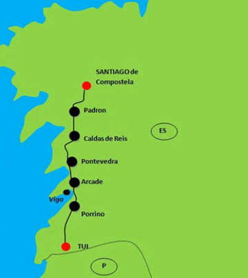 De map santiago compostela Camino Routes