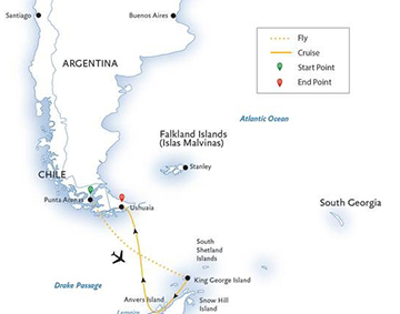 Map of Antarctic Express