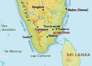 Map of Chettinad