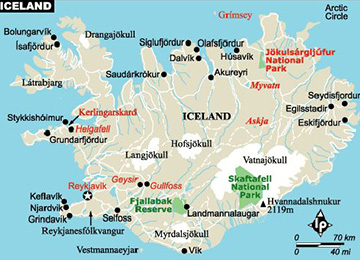 Map of Iceland