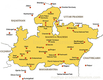 Map of  Madhya Pradesh