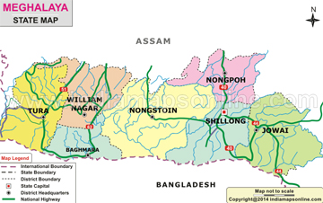 Map of Meghalaya