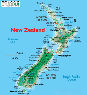Map of New Zealand