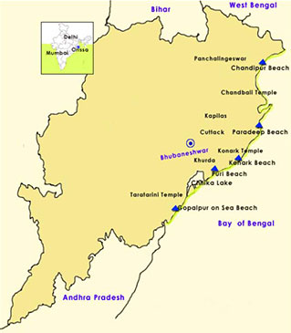 Map of odisha