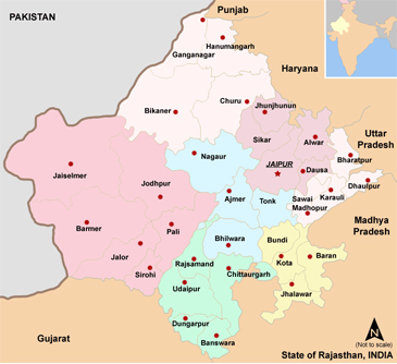 Map of Rajasthan