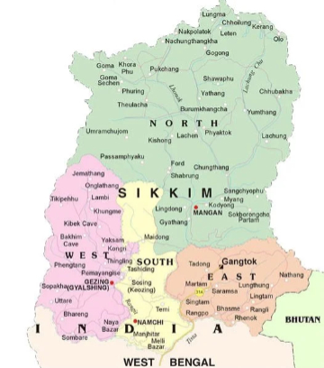 Map of Sikkim