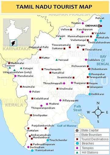Map of  TamilNadu