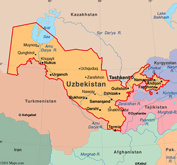 Map of Uzbekistan