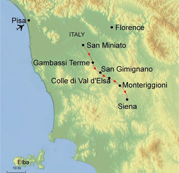 Map of Tuscany